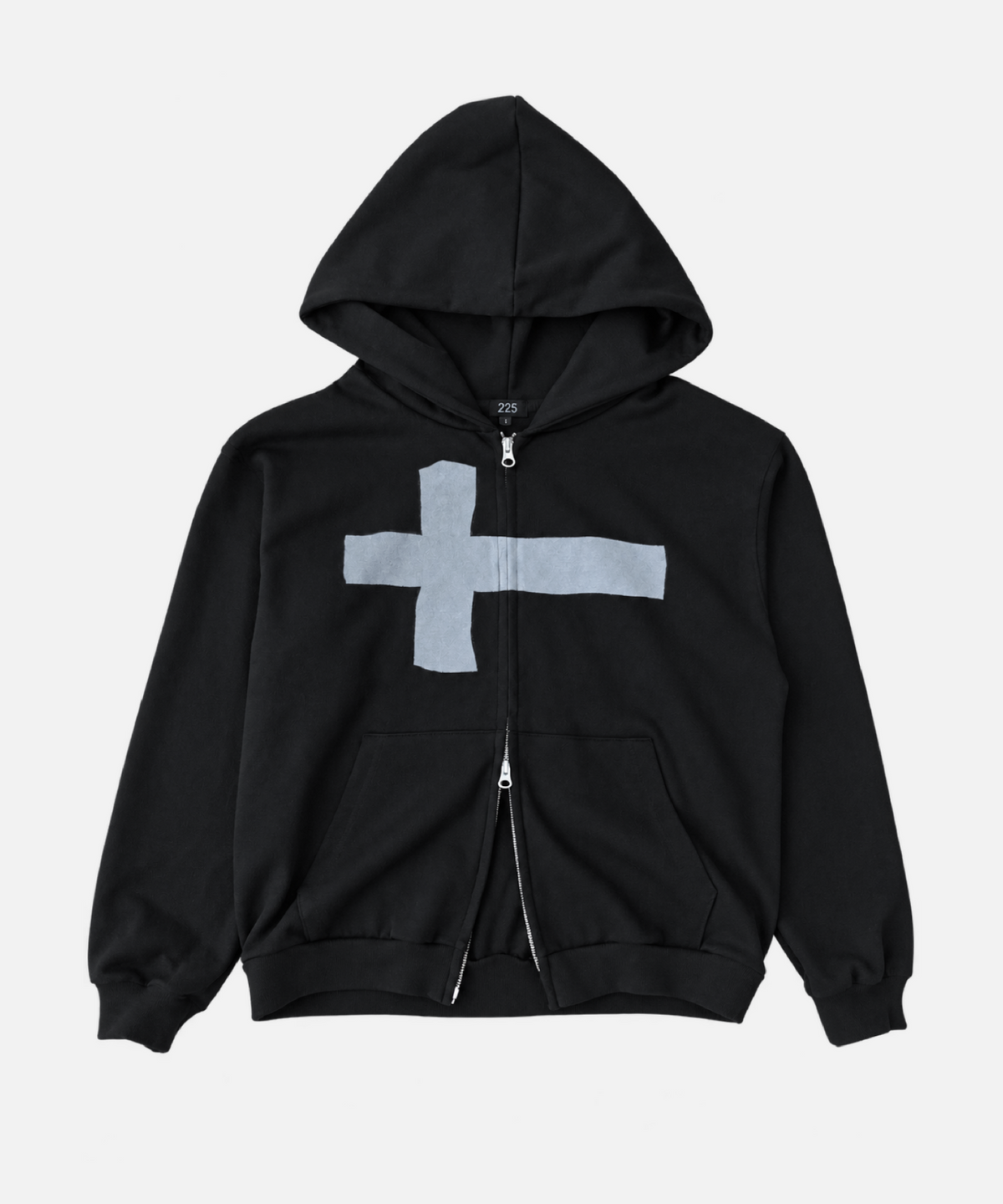 225(225) 225 Cross 2way hoodie zip-up (black)