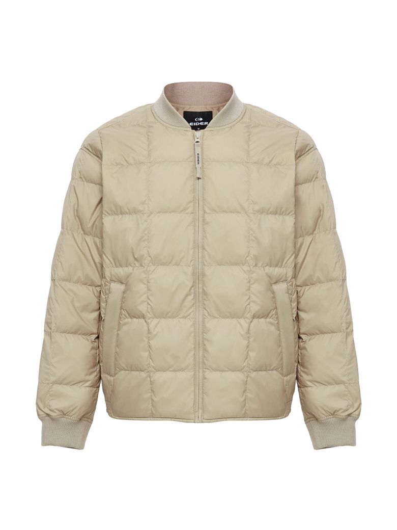 THERMOLOCK (써모락) 남성 경량 블렌드 패딩 바시티 자켓_Light Beige_DMU26545E1