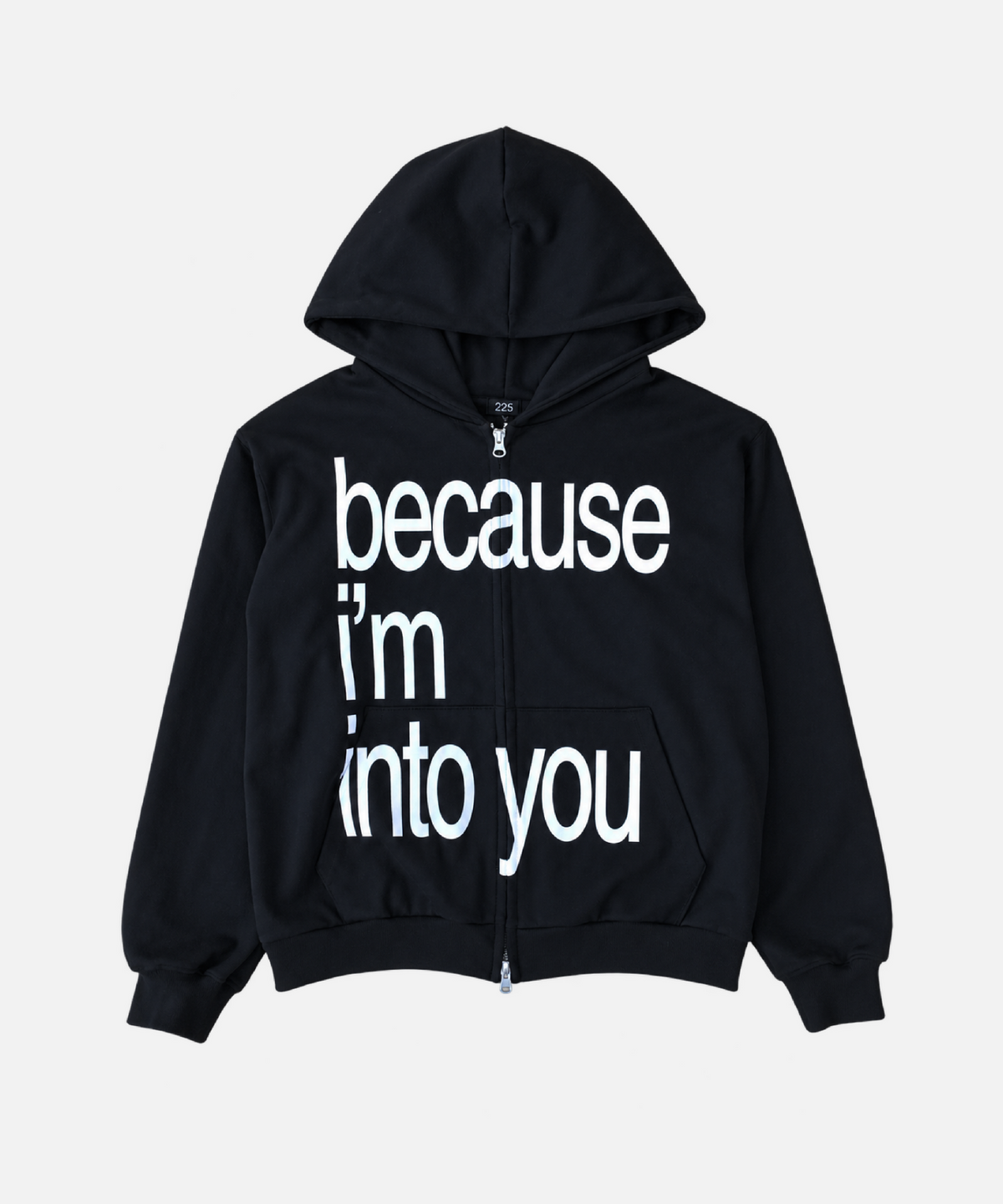 225(225) 225 into you 2way hoodie zip-up (black)