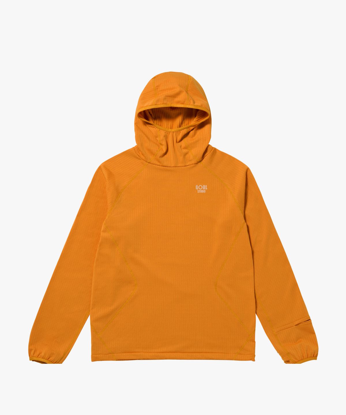 골스튜디오(GOALSTUDIO) GRID FLEECE LONG SLEEVE HOODIE-ORANGE