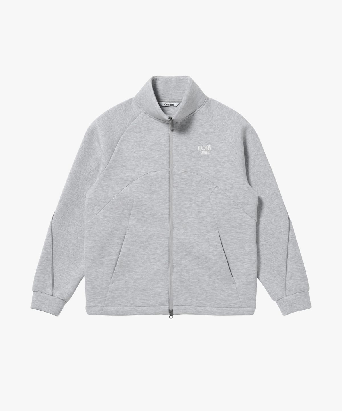 골스튜디오(GOALSTUDIO) ICONIC PANELED TRACK ZIP-UP-MELANGE GREY