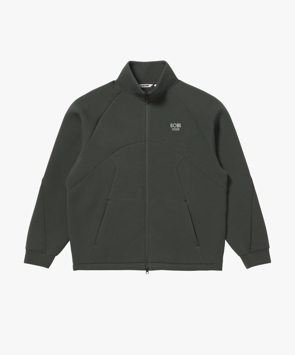골스튜디오(GOALSTUDIO) ICONIC PANELED TRACK ZIP-UP-DARK CHARCOAL