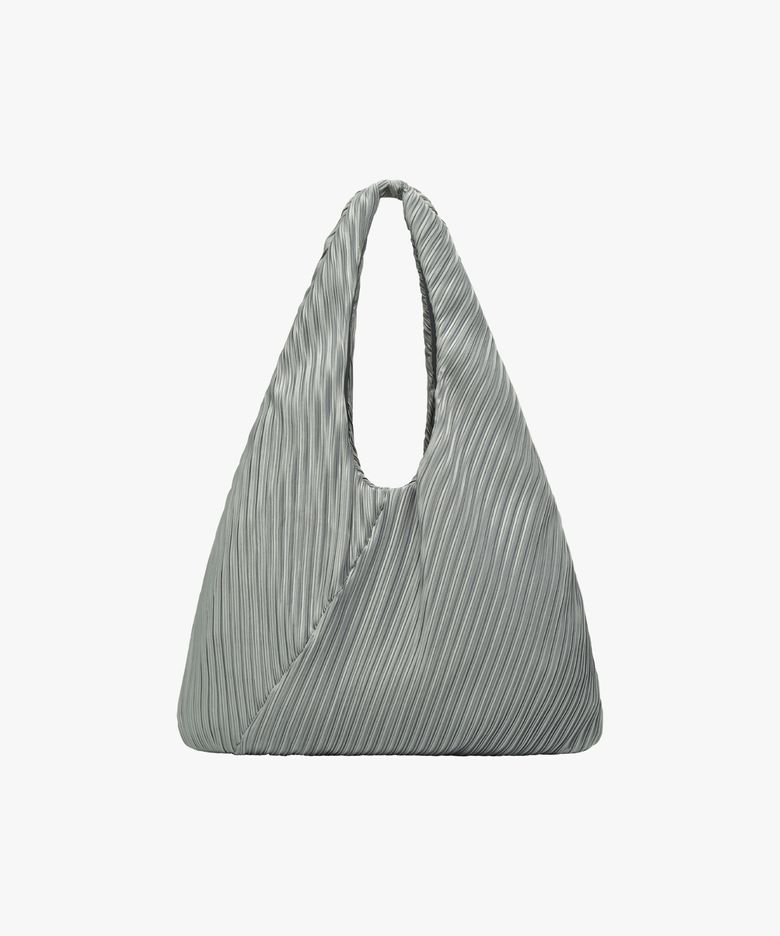 PLEATS SLOUCHY BAG IN MINT GREY