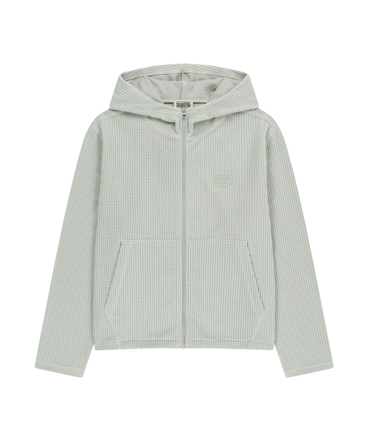 마리떼 프랑소와 저버(MARITHÉ + FRANҪOIS GIRBAUD) GRID FLEECE HOODIE ZIPUP ecru