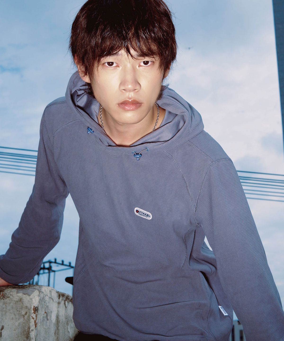 아웃도어 프로덕츠(OUTDOOR PRODUCTS) 그리드 플리스 후디 (그레이)