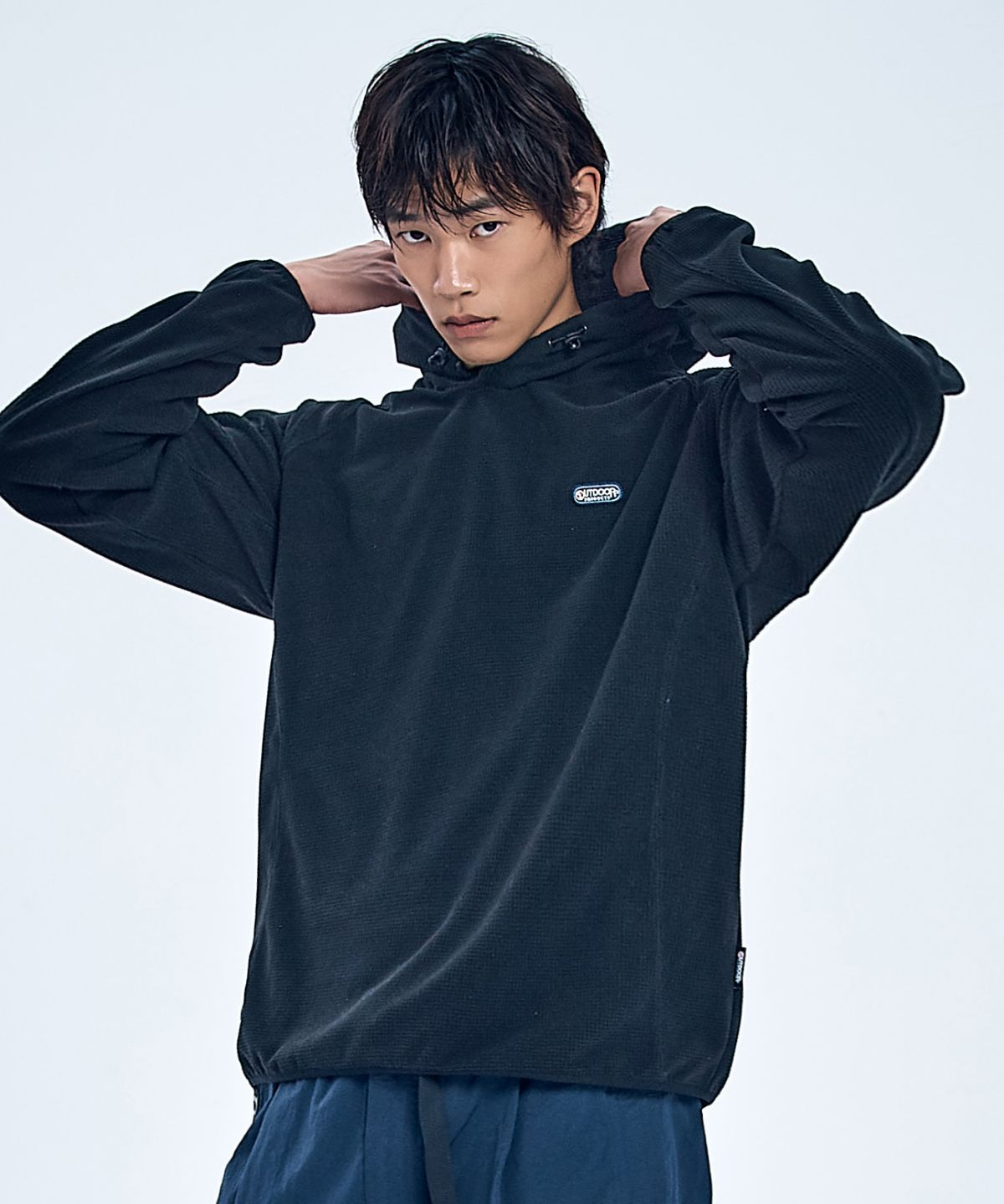 아웃도어 프로덕츠(OUTDOOR PRODUCTS) 그리드 플리스 후디 (블랙)