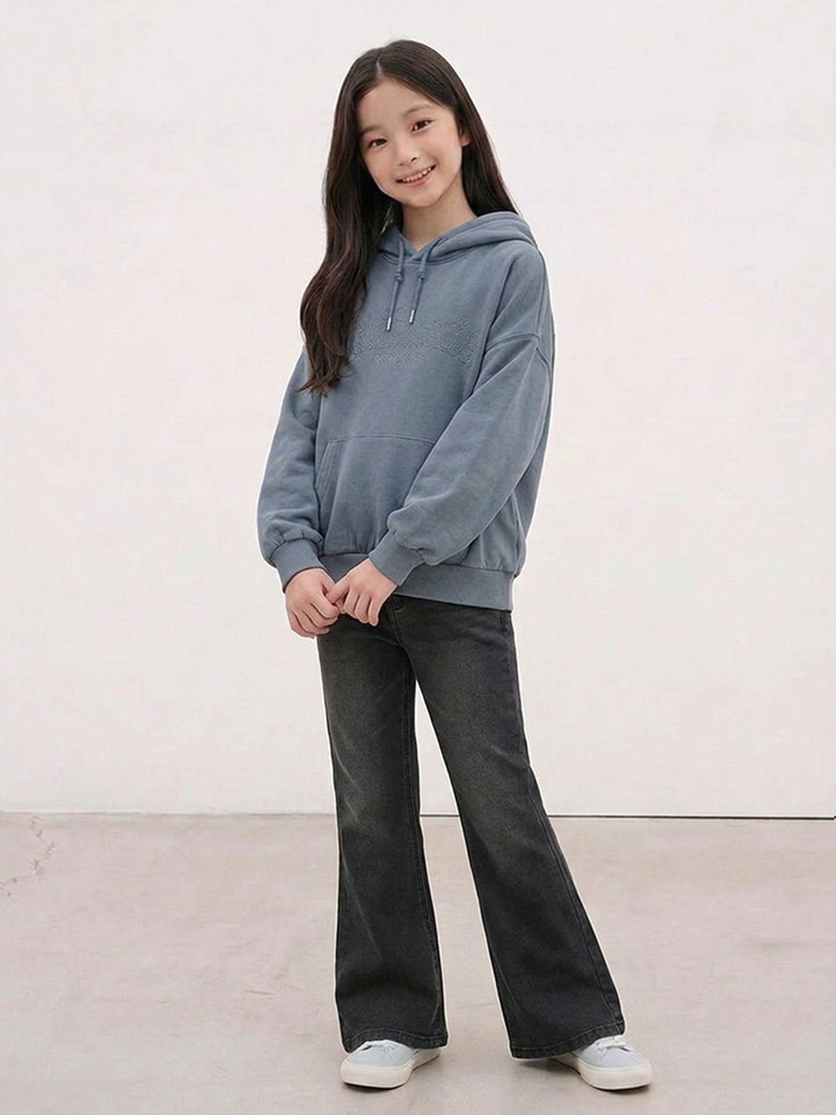 행텐 틴즈(HANGTEN TEENS) 틴즈 여아 기모 부츠컷 데님팬츠_100(14590-155-805-10)