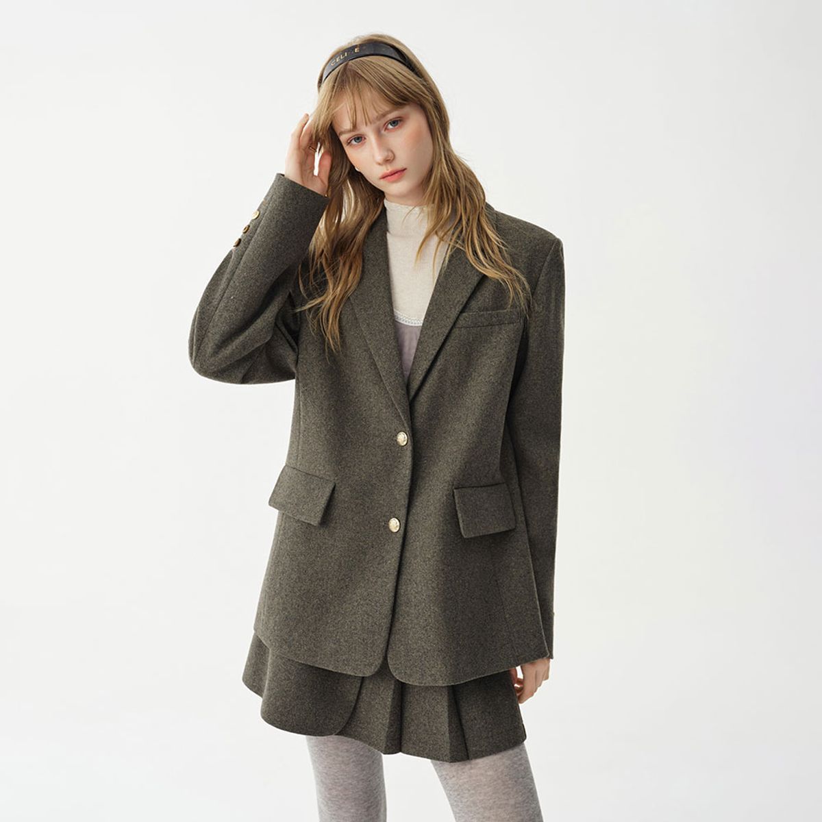웬스데이딜라잇(WEDNESDAY DELIGHT) WD_Herringbone tailored blazer