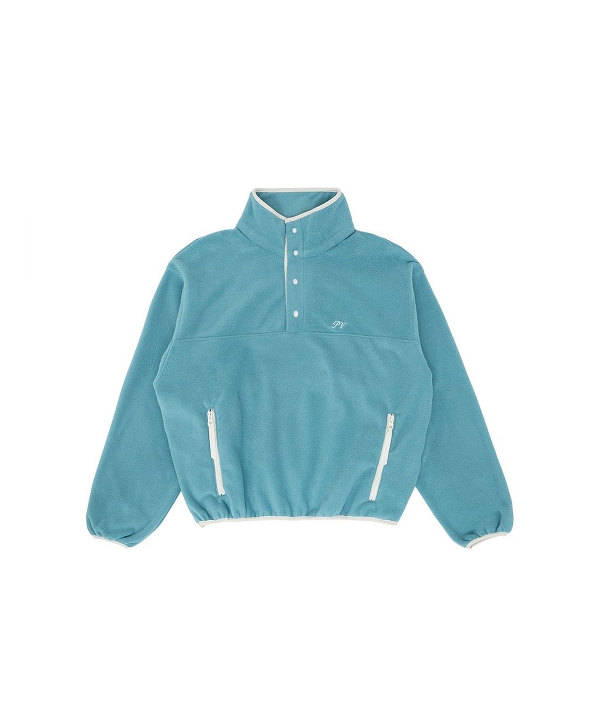 피브비(PIV’VEE) Button-Up Fleece Anorak (medium blue)