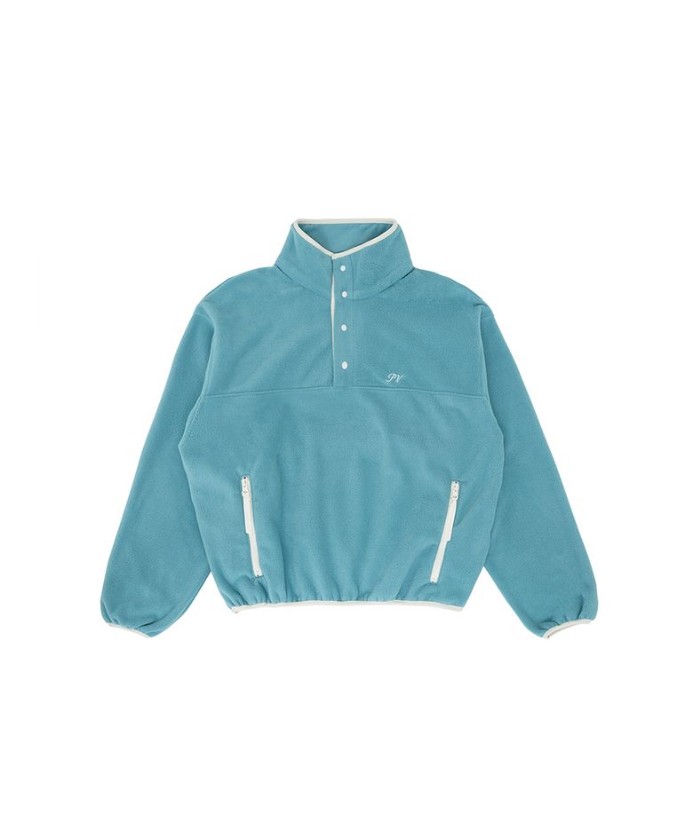 Button-Up Fleece Anorak (medium blue)