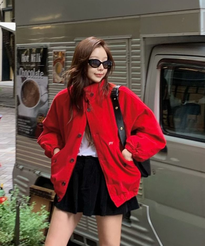 Quilted Corduroy Jumper (cherry red)
