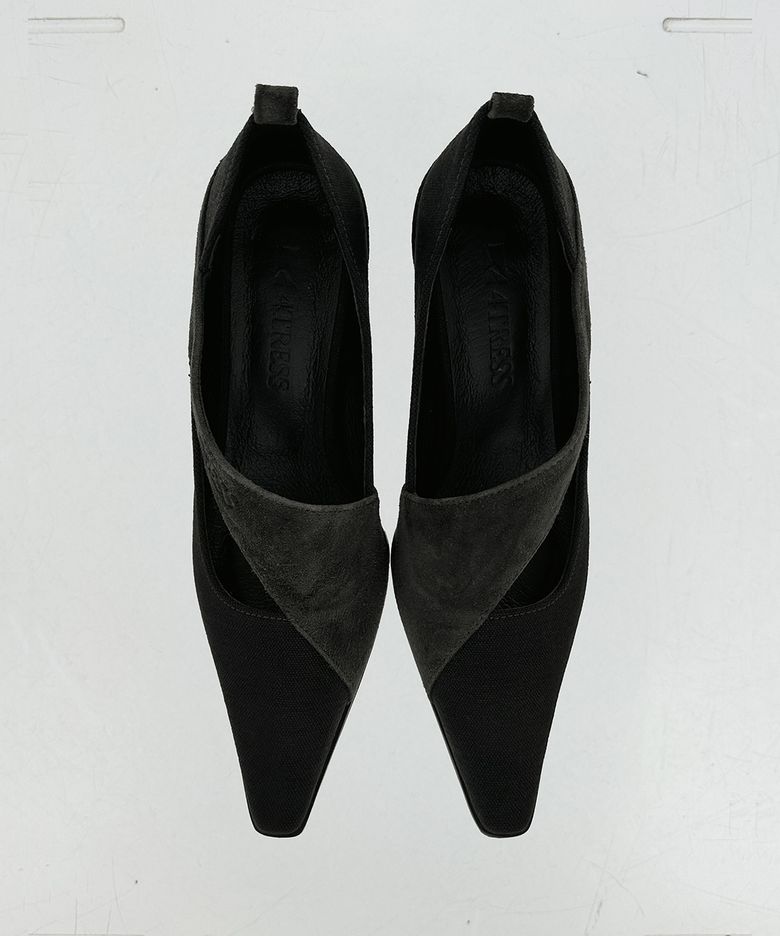 LEATHER LAYERING PUMPS 01 BLACK
