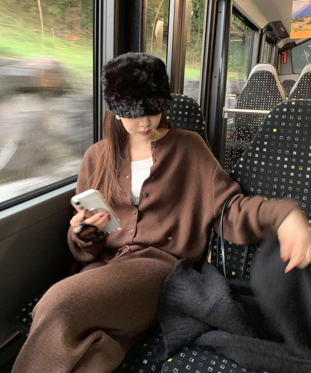 피브비(PIV’VEE) Wool Blend Knit Jumpsuit (chocolate brown)