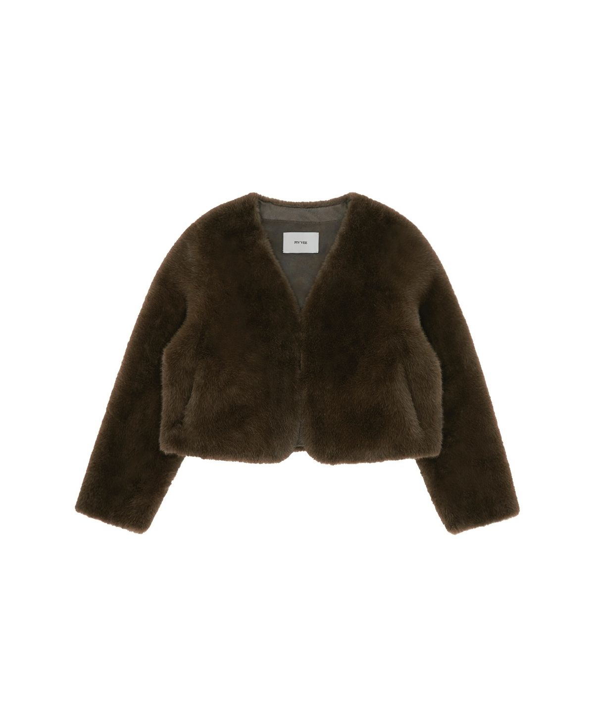 피브비(PIV’VEE) Fluffy Fur Short Jacket (chocolate brown)