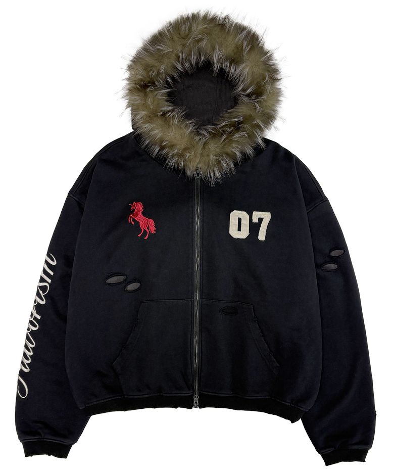 Red Horse Waffle Lining Zip Hoodie (TO0030)