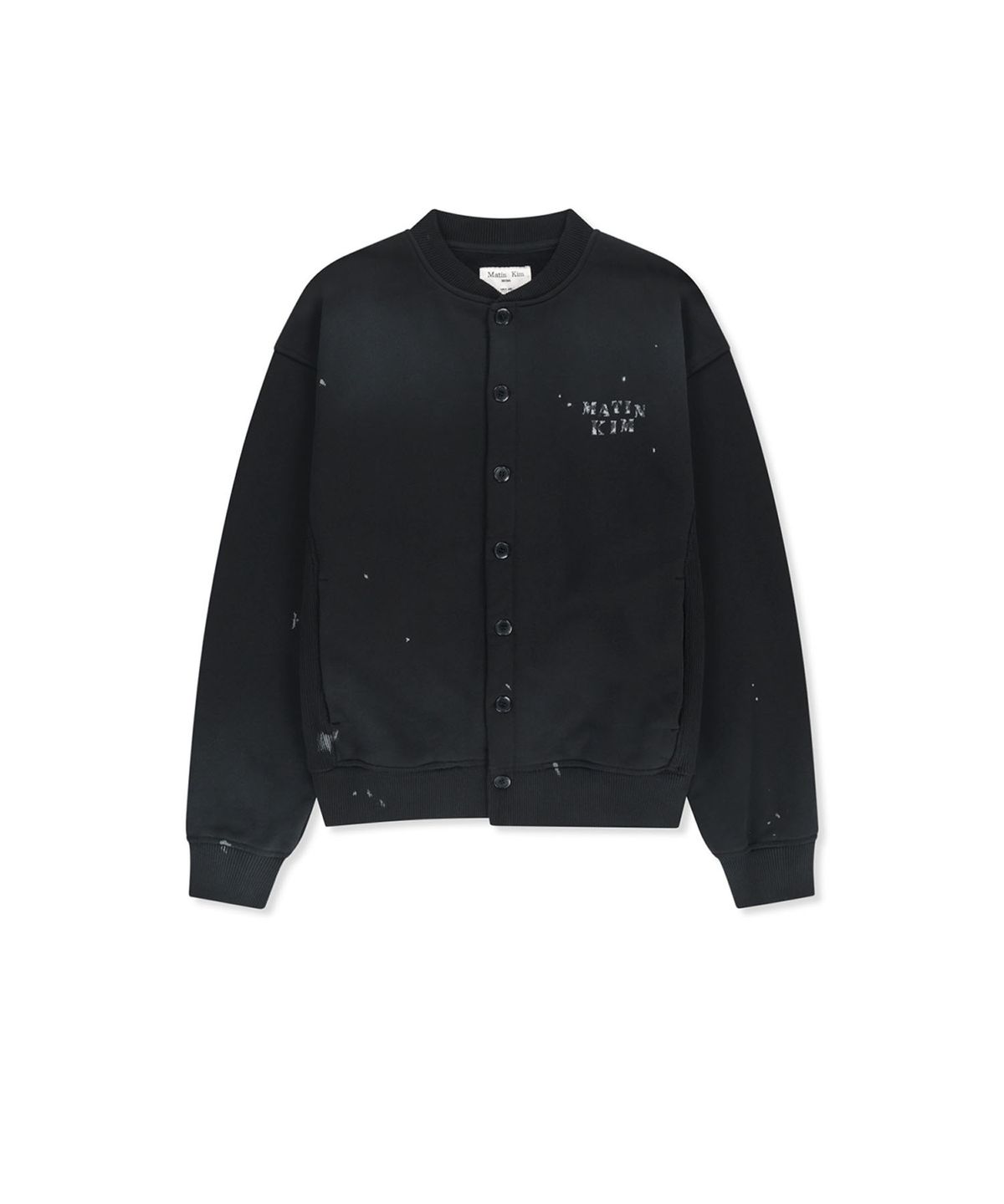 마뗑킴(MATIN KIM) DUSTY WASHED BUTTON UP JUMPER IN BLACK