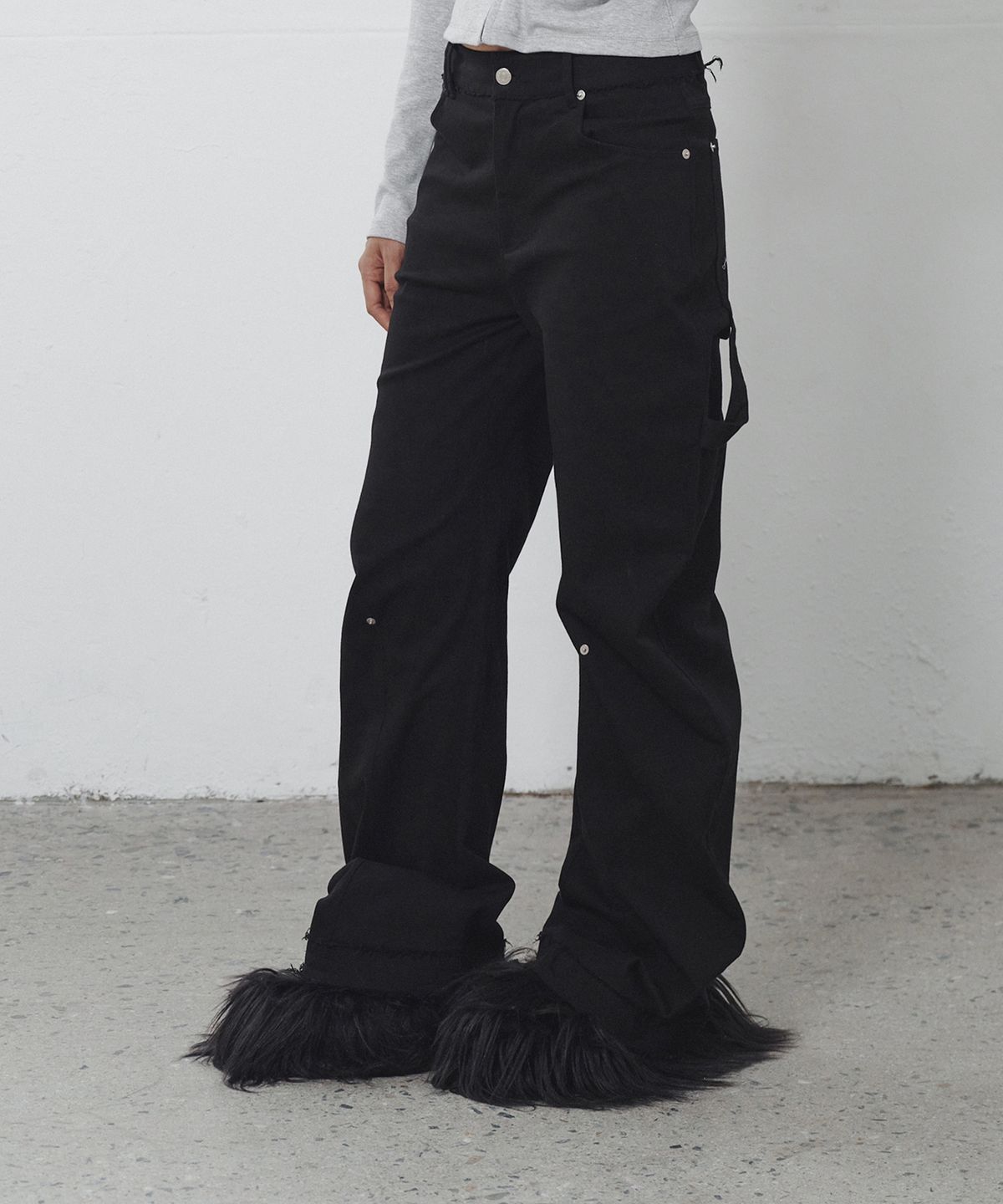 나체(NACHE) HAIRY MULE CLOG BLACK