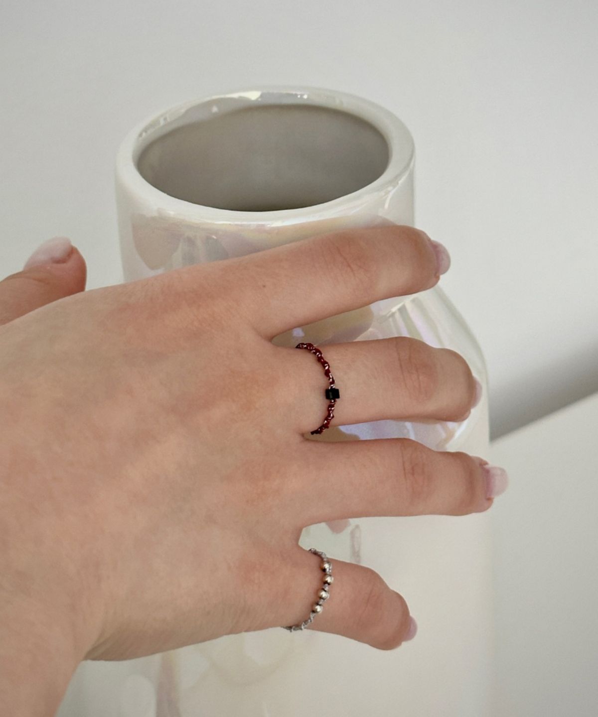 최창남메이드(CCNMADE) Black Cube Ring 국화 큐브 크리스탈 반지