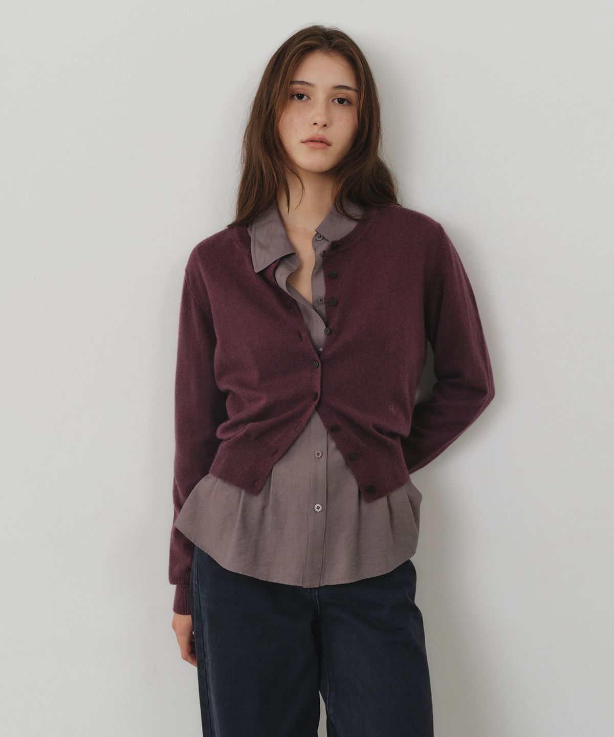 올리브 데 올리브(OLIVE DES OLIVE) CASHMERE BLENDED 베이직R 가디건 OK6WDA300