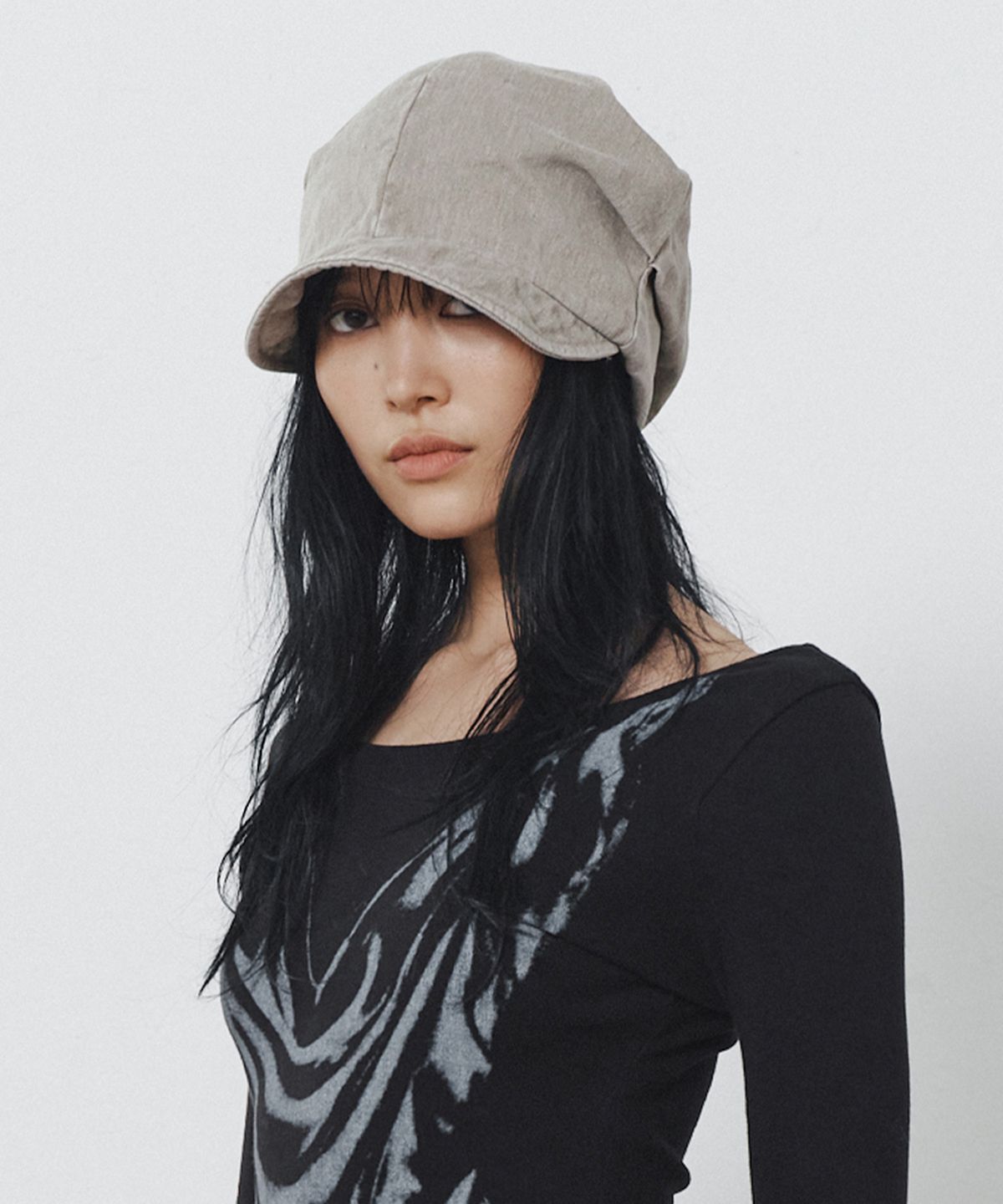나체(NACHE) VINTAGE PINTUCK CAP VINTAGE BEIGE