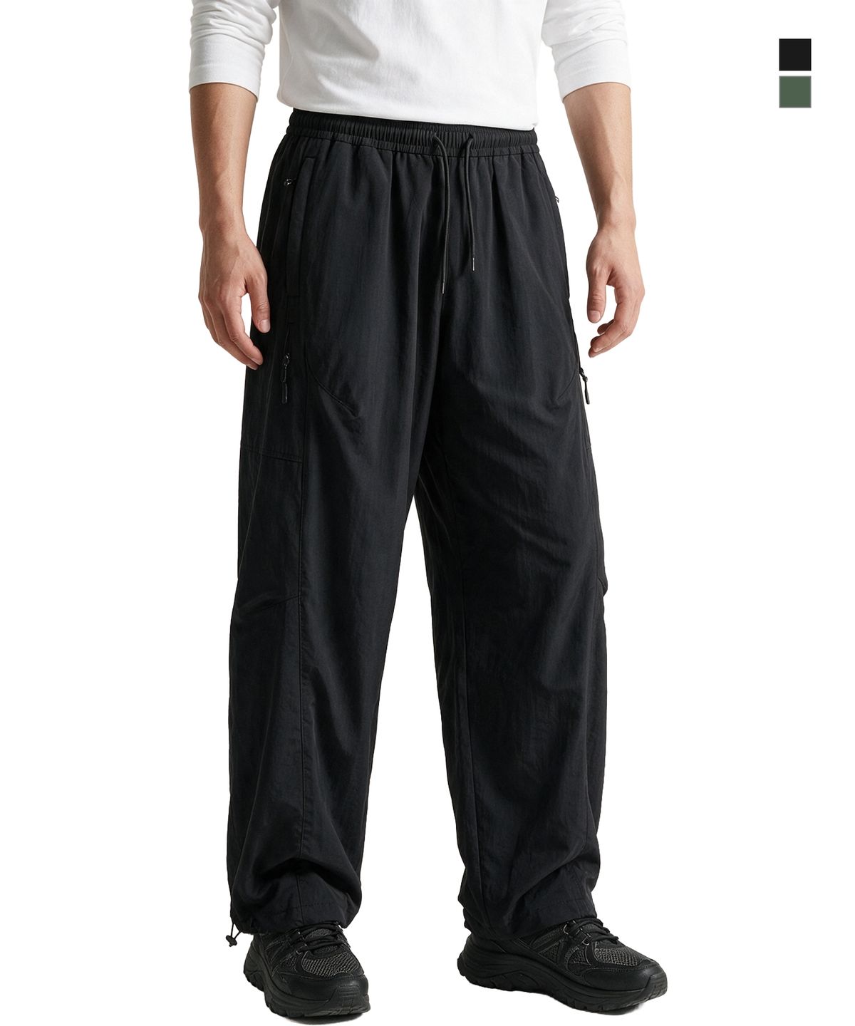 제네럴웍스(GENERAL WORKS) 절개 스트링 나일론 파라슈트 팬츠 2컬러 FW6031