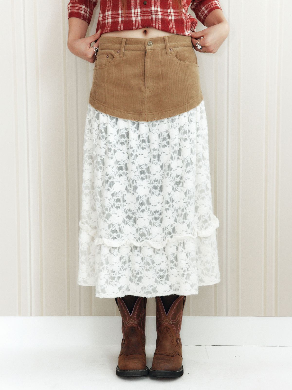 이히하(YEEHEEHAA) lanch 코듀로이 lace SK (BG)
