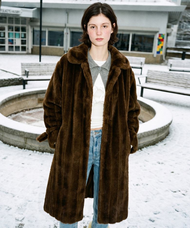 Maxi Fur Jacket (Brown)
