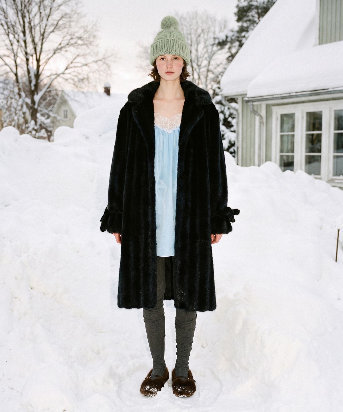 시눈(SINOON) Maxi Fur Jacket (Black)