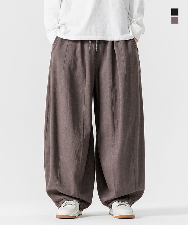벌룬 와이드 코튼 밴딩 팬츠 2컬러 FW6035