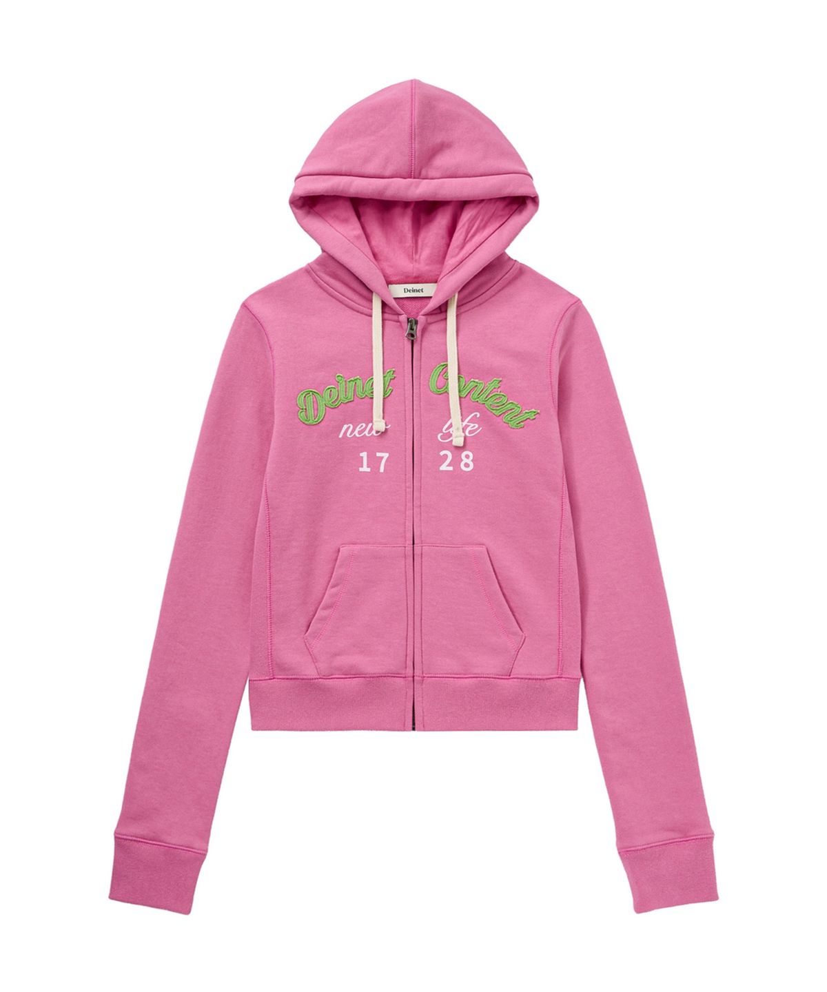 다이닛(DEINET) CONTENT SLIM HOOD ZIP - UP IN PINK