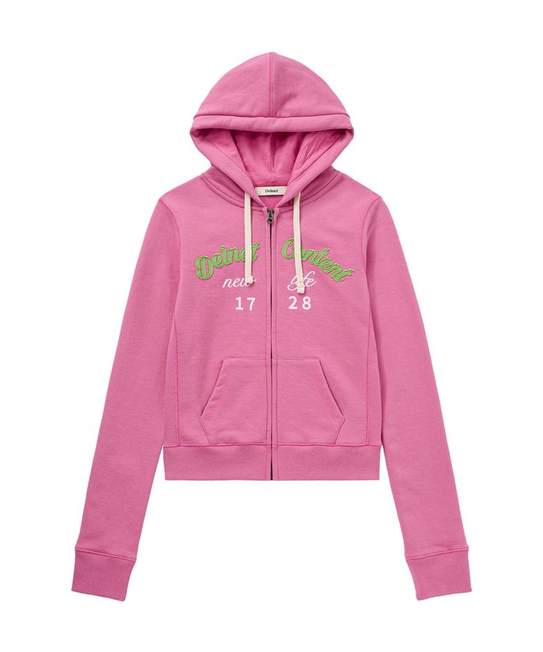 CONTENT SLIM HOOD ZIP - UP IN PINK