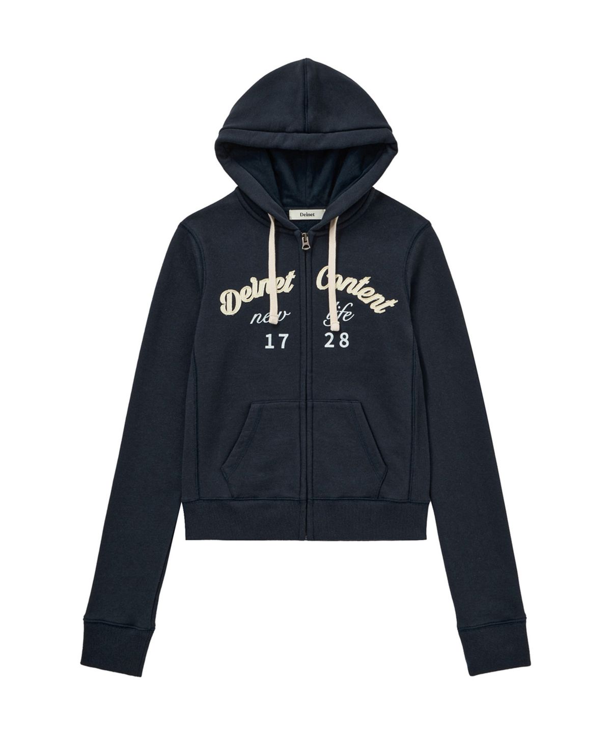 다이닛(DEINET) CONTENT SLIM HOOD ZIP - UP IN NAVY