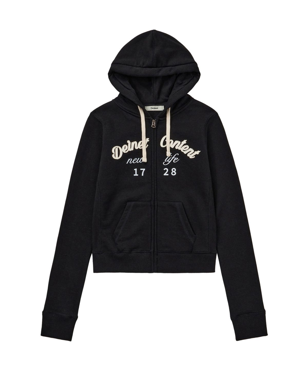 다이닛(DEINET) CONTENT SLIM HOOD ZIP - UP IN BLACK