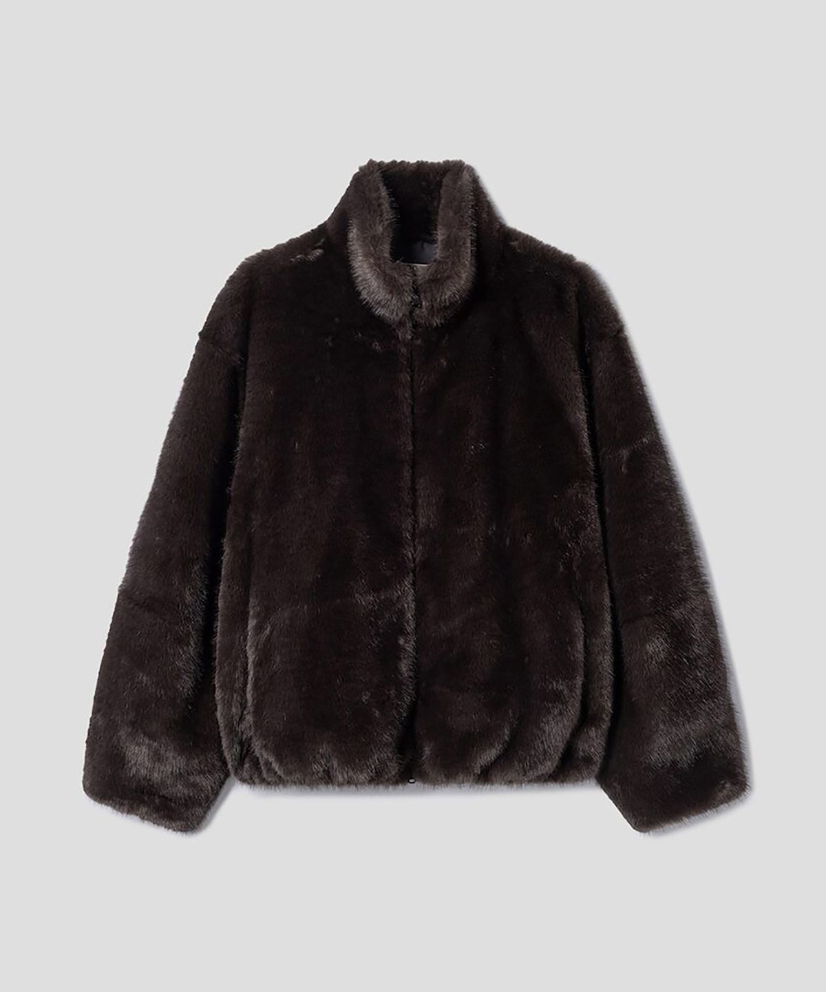 앙개(ANGGAE) Short Fur Jacket  Brown