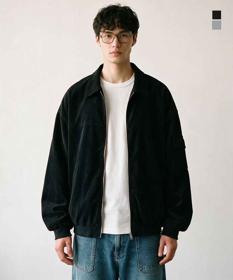 코듀로이 카라 집업 자켓 2컬러 FW6037