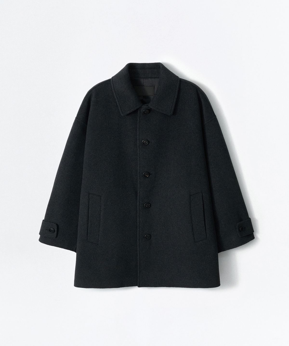 이지오(EZIO) Minimal Handmade Half Coat_Charcoal