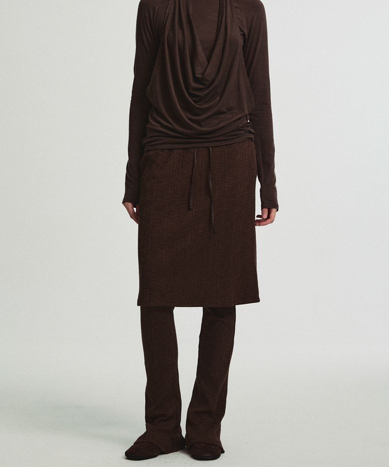 Knit Banding Skirt (Brown)
