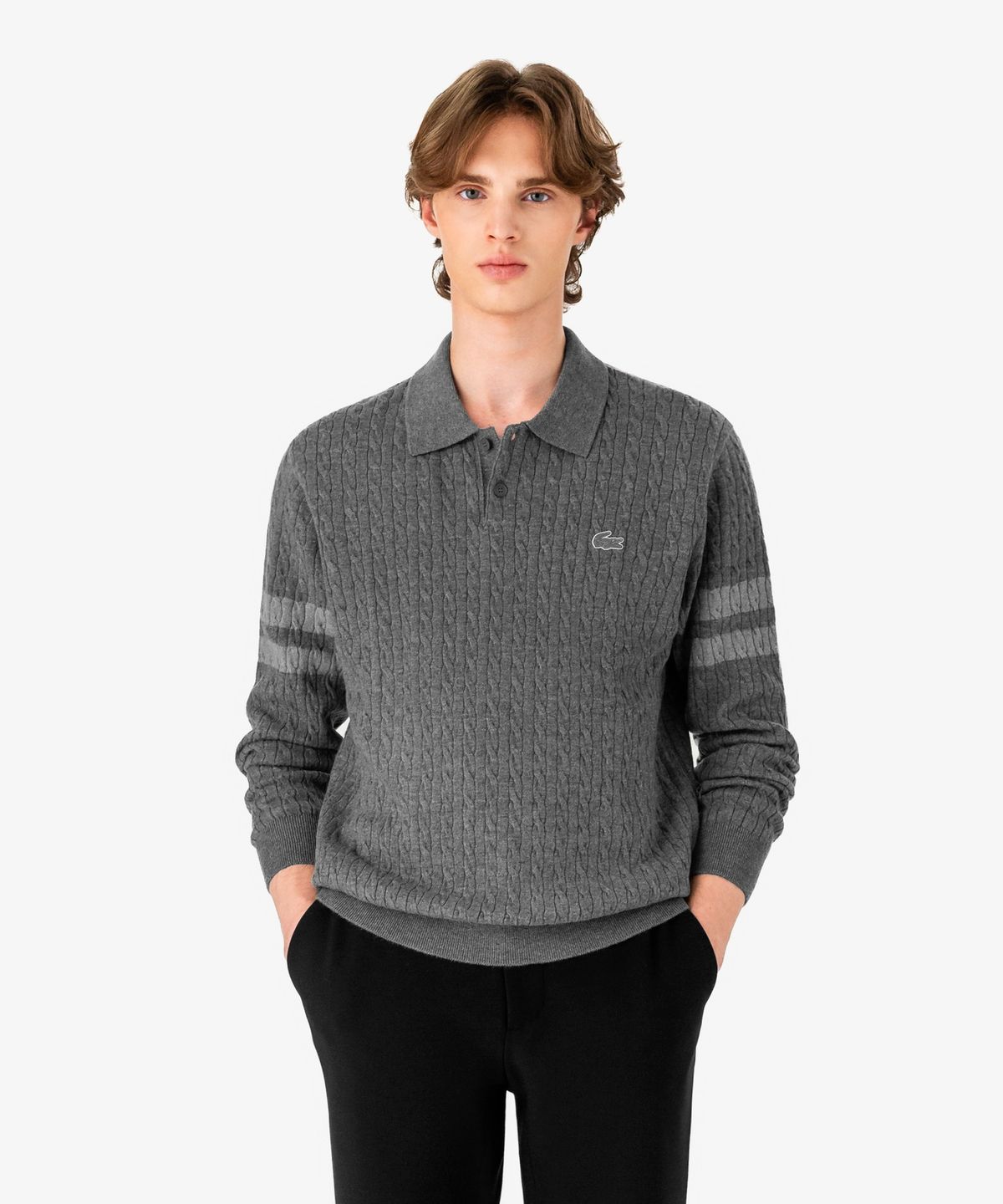 라코스테(LACOSTE) 남성 골프 케이블 폴로 스웨터 AH808E-56N CCA