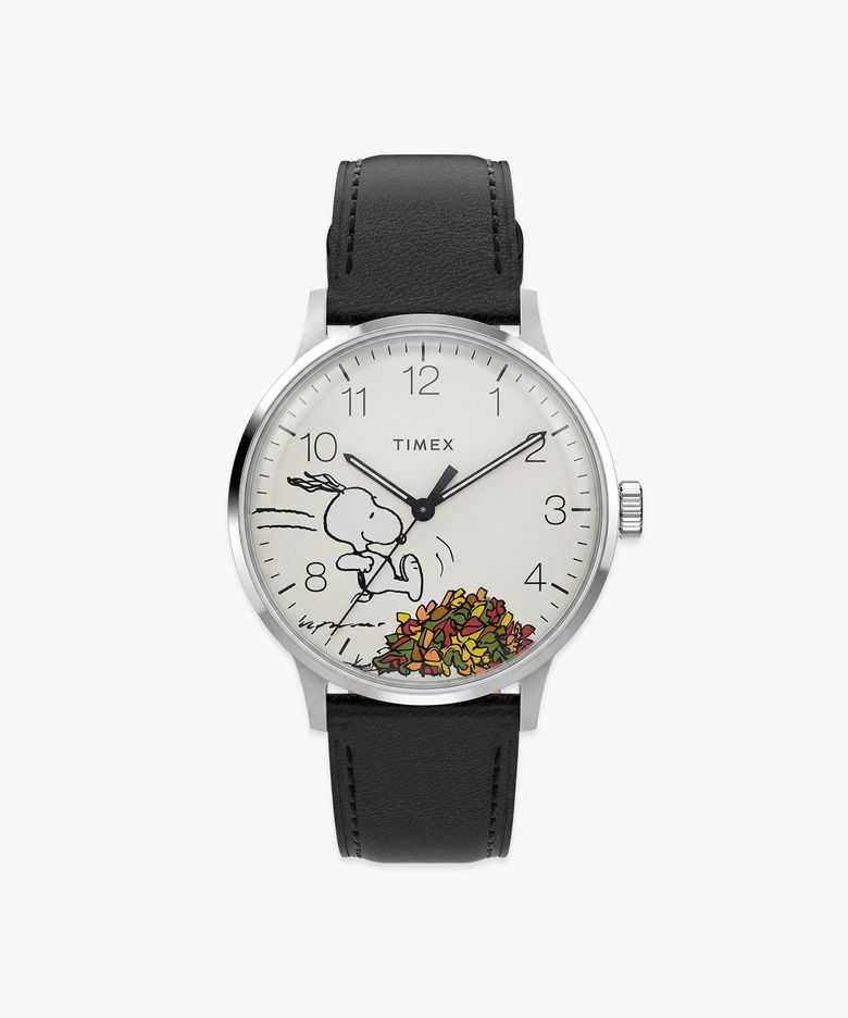 타이맥스 x 피너츠 워터베리 클래식 스누피 가죽스트랩시계 40mm