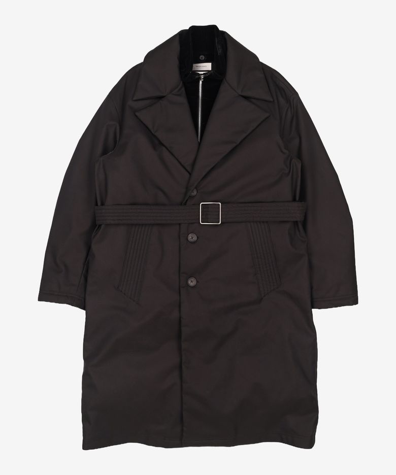 TURTLE NECK BELTED LONG DOWN COAT BLACK FREE