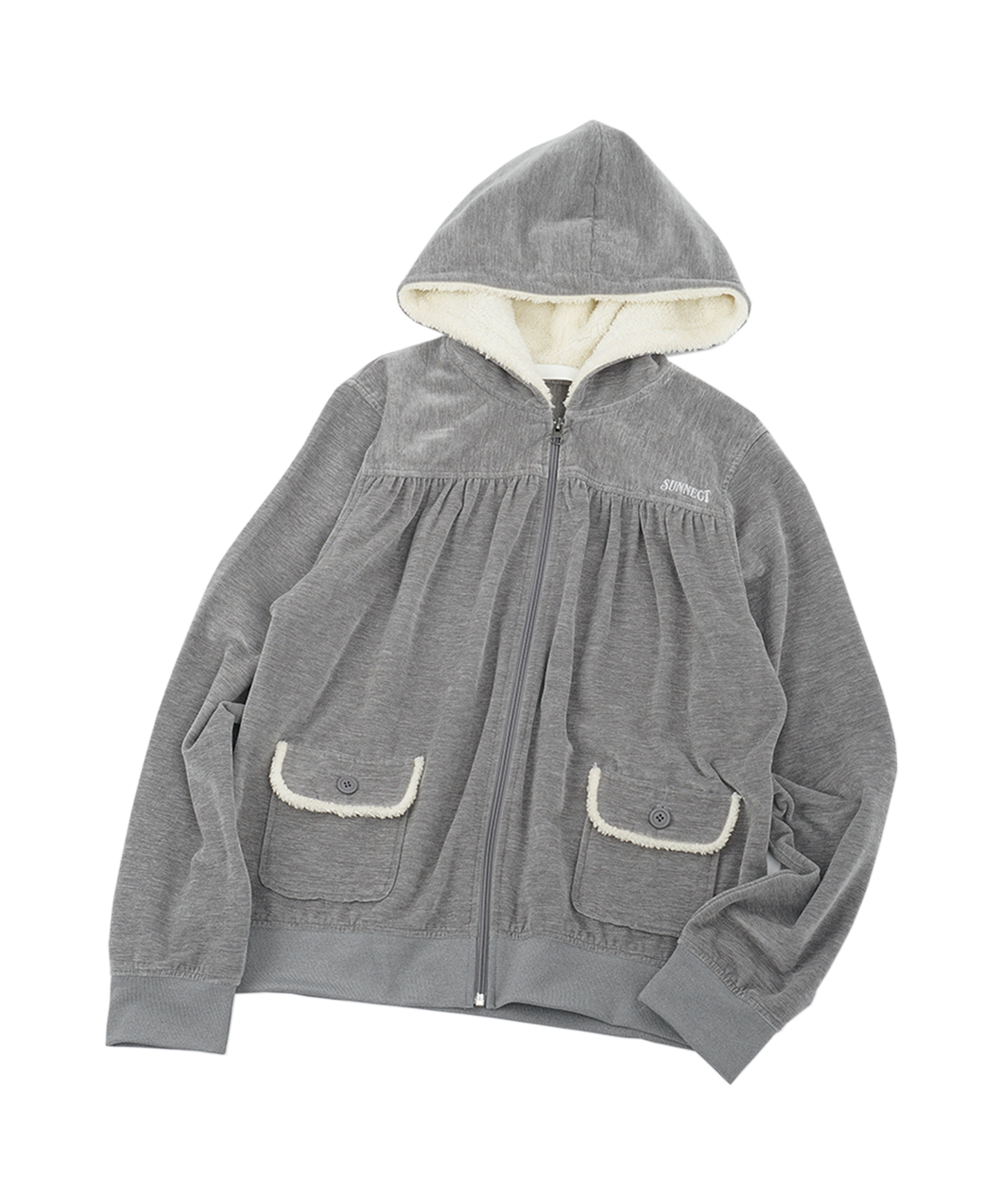 써넥트(SUNNECT) Fuwafuwa Zip Hoodie - Grey