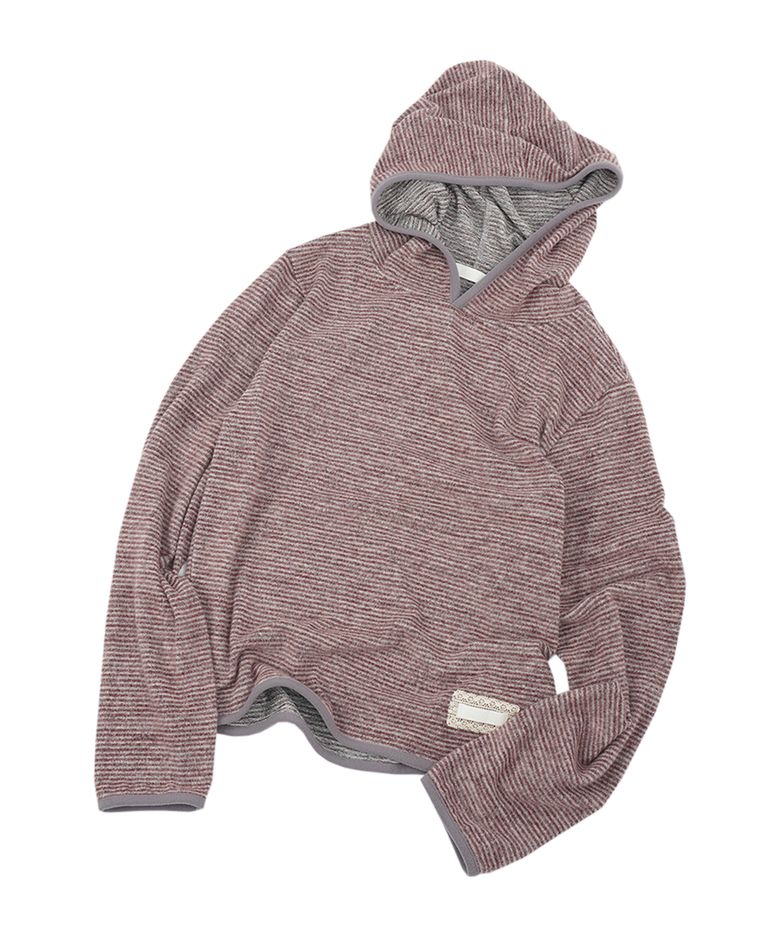 Stripe Taped Hoodie - Burgundy