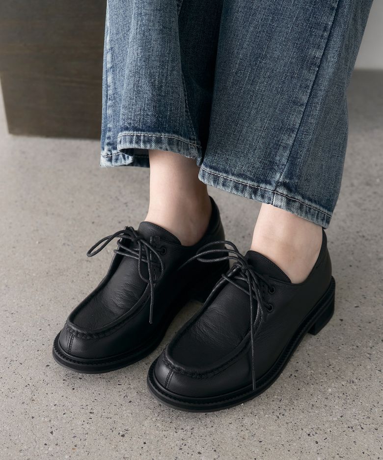 보네트 소가죽 더비로퍼 (BLACK)