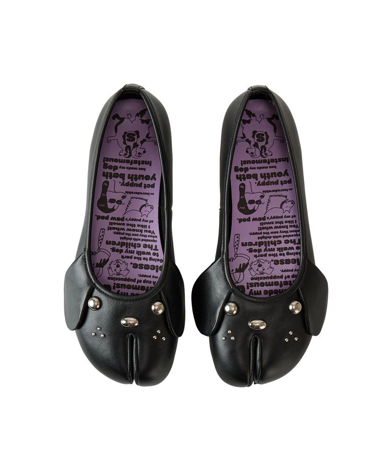 YB x xiuxiu Two-Toe Dog Flat Shoes
