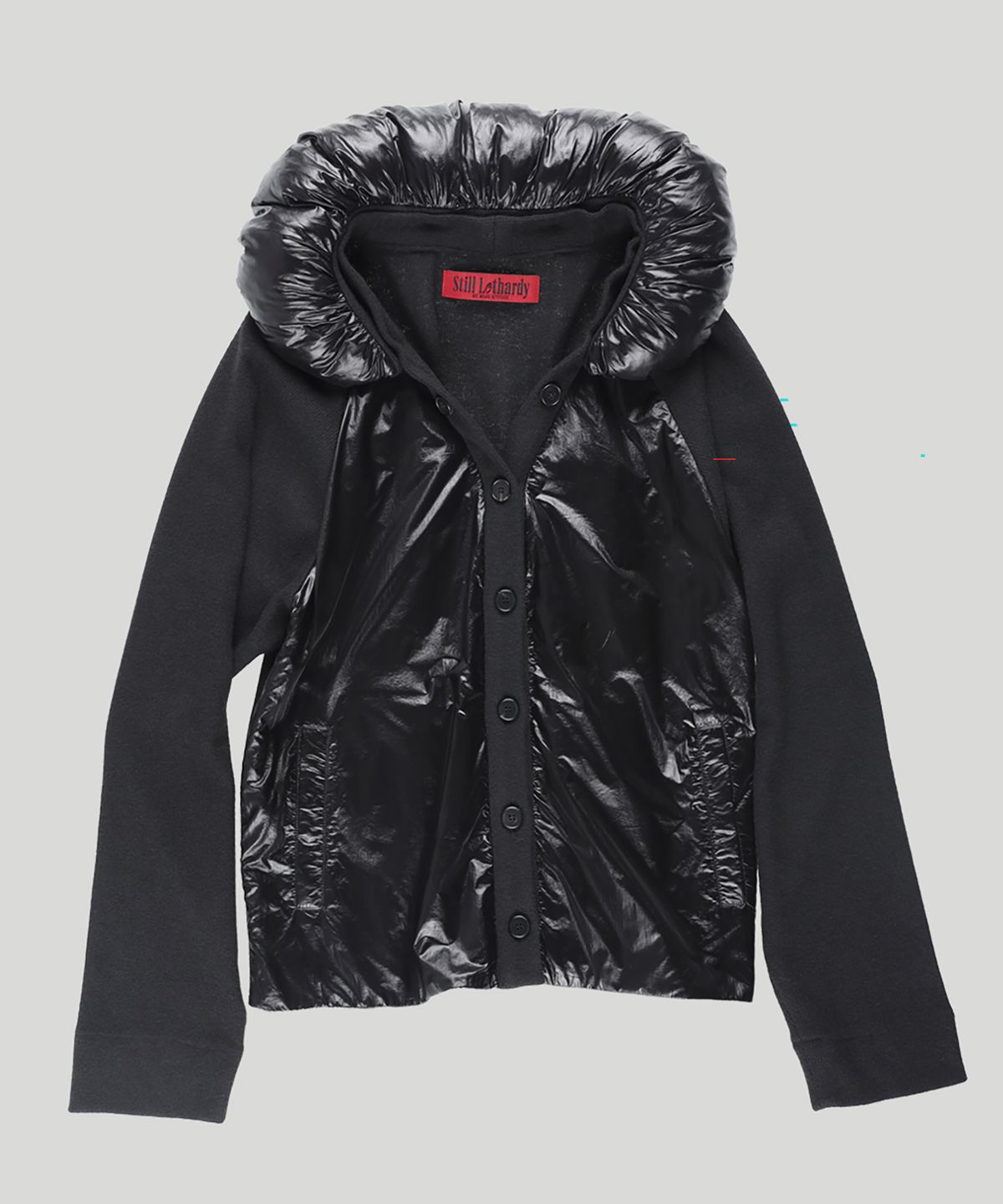 스틸레써디(STILLLETHARDY) 패디드 칼라 글로시 가디건