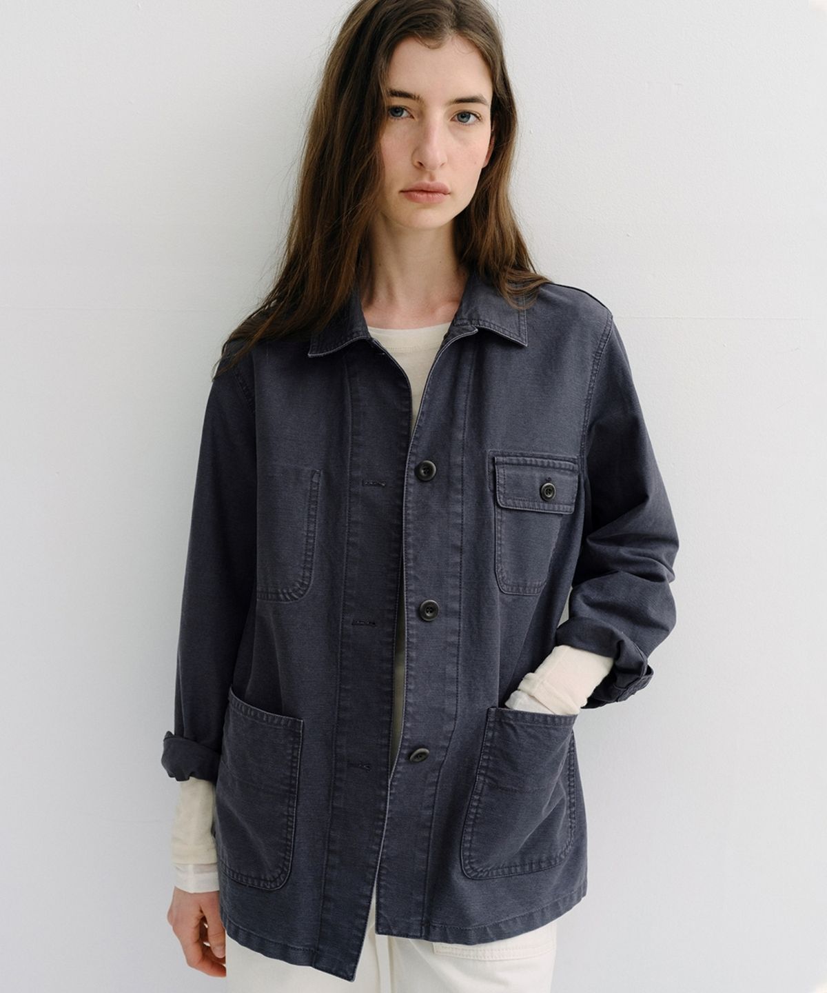 블랭크03(BLANK03) washed french work jacket (vintage blue)