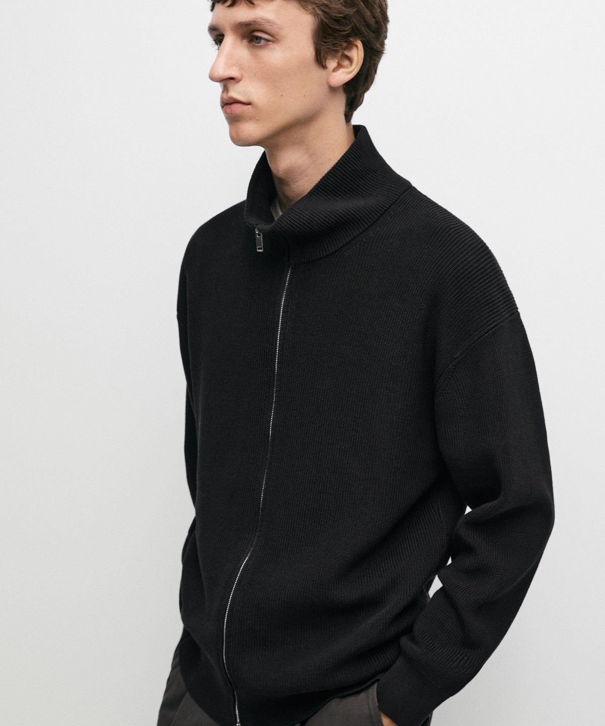 마시모두띠(MASSIMO DUTTI) 100% 코튼 골지 니트 가디건