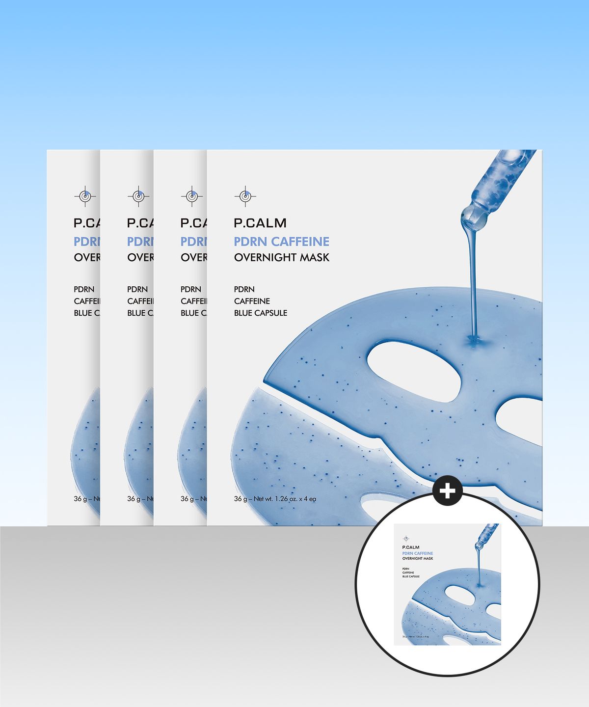 피캄(PCALM) [총 20매] PDRN 카페인 오버나이트 마스크 4BOX + PDRN 카페인 오버나이트 마스크 1BOX