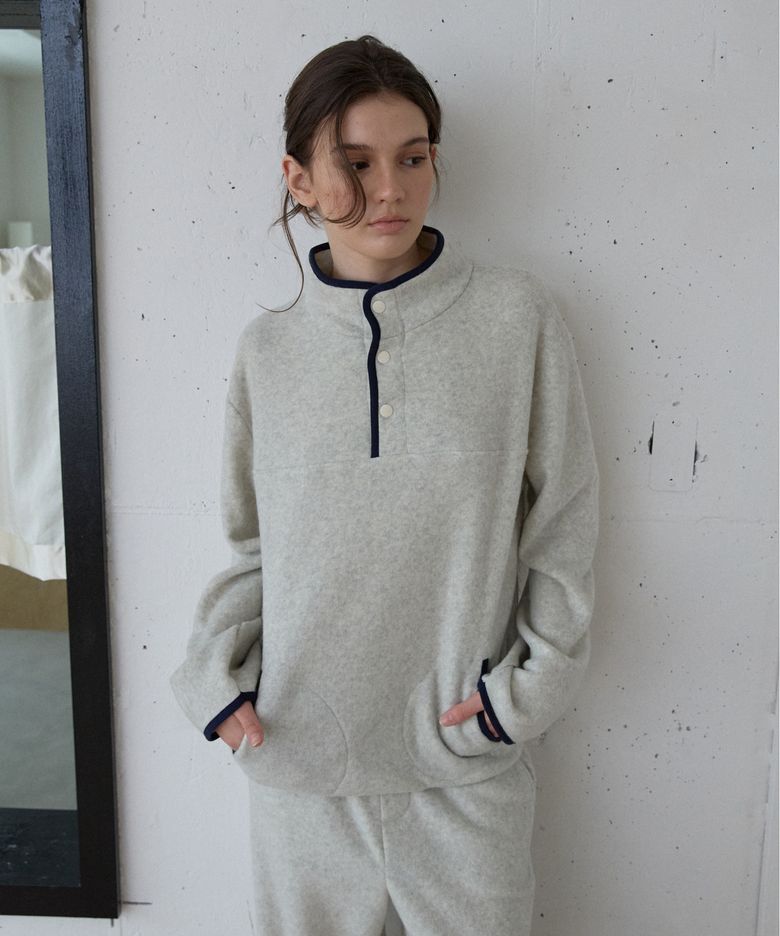 Fleece Snap Pullover_Oatmeal