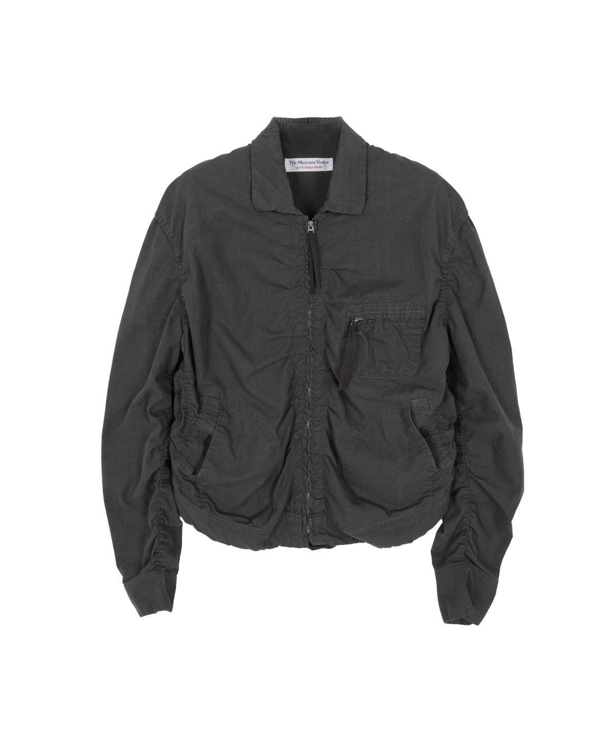 더뮤지엄비지터(THEMUSEUMVISITOR) WASHED WRINKLE ZIP UP JACKET (KHAKI)